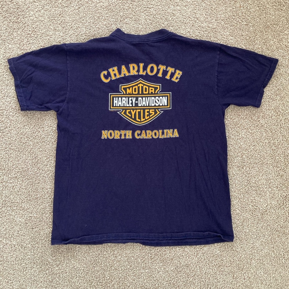 Harley Davidson Shirt Men's Size XL 1998 Purple  Charlotte North Carolina Biker
